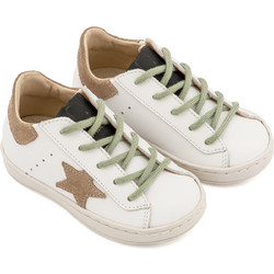 Babywalker Βαπτιστικά Sneakers για Αγόρι Δερμάτινα Ανατομικά Λευκά Καφέ EXC5315
