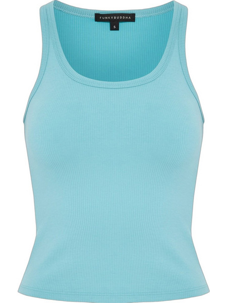 Funky Buddha Γυναικείο Καλοκαιρινό Top Ριπ Τιρκουάζ FBL013-113-17