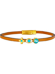 Excite-Fashion Γυναικείο Βραχιόλι Χειροπέδα με Ματάκι από Δέρμα Επιχρυσωμένο BM-1729-04