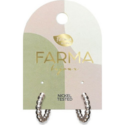 Farma Bijoux Γυναικεία Σκουλαρίκια Κρίκοι Ασημί BECS02