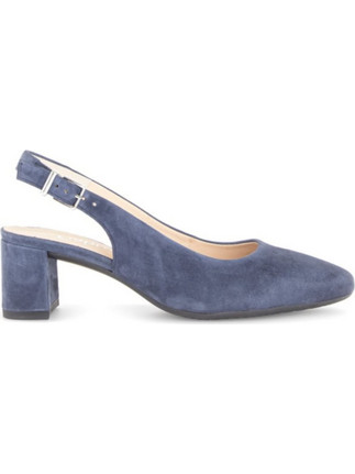 Gabor Ανατομικές Γόβες Suede Slingback με Χοντρό Χαμηλό Τακούνι Μπλε 62260N-36