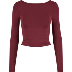 Urban Classics Γυναικείο Χειμερινό Crop Top Βαμβακερό Μπορντό TB7721-01151