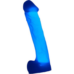 Dream Toys Radiant Glow in the Dark Ρεαλιστικό Dildo με Βεντούζα & Όρχεις 19cm Μπλε