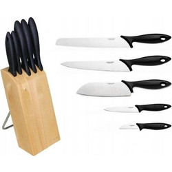 Fiskars Essential Σετ Μαχαίρια από Ανοξείδωτο Ατσάλι με Βάση 5τμχ