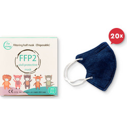 Tiexiong FFP2 Filtering Half Mask Παιδική Σκούρο Μπλε 20τμχ