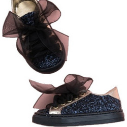 Everkid Βαπτιστικά Sneakers για Κορίτσι Δερμάτινα Ανατομικά Navy Μπλε EK-X2M