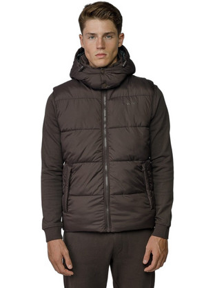 Devergo Αμάνικο Ανδρικό Μπουφάν Puffer Καφέ 1D25FW7002SL1600-6