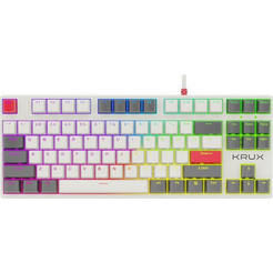 KRUX Atax Pro Μηχανικό Gaming Πληκτρολόγιο TenKeyLess με Gateron Yellow Διακόπτες RGB White