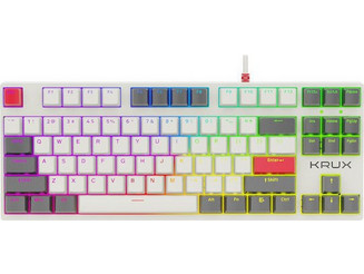 KRUX Atax Pro Μηχανικό Gaming Πληκτρολόγιο TenKeyLess με Gateron Yellow Διακόπτες RGB White