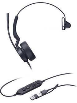 Yealink UH44 Mono On Ear Ακουστικό Υπολογιστή με Μικρόφωνο & USB-C