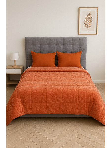 Cosmin Κουβερτοπάπλωμα Υπέρδιπλο 220x240 Eldi Orange Terracotta