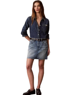 Calvin Klein Μίνι Φούστα Τζιν Navy Μπλε LV147F901G-SCB
