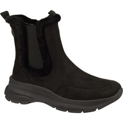 Υφαντίδης Γυναικεία Μποτάκια Biker Suede Μαύρα με Γούνα 348029