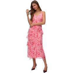 Vero Moda Midi Καλοκαιρινό Φόρεμα για Γάμο / Βάπτιση Floral Φούξια 10346307