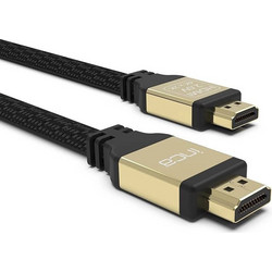 Inca Καλώδιο HDMI 2.0 Braided HDMI Male to HDMI Male 2m Black Gold IHD-02