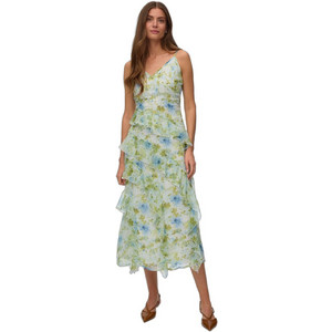 Vero Moda Midi Καλοκαιρινό Φόρεμα για Γάμο / Βάπτιση Floral Πράσινο 10346307