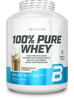 Biotech USA 100% Pure Whey Bourbon Vanilla Πρωτεΐνη Ορού Γάλακτος Γράμμωσης Χωρίς Γλουτένη 2kg