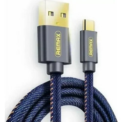 Remax Cowboy Jean Braided USB-A to USB-C 1.2m Blue