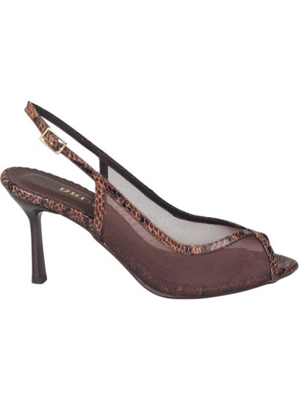 Bruni Γόβες Slingback με Λεπτό Ψηλό Τακούνι Καφέ 722
