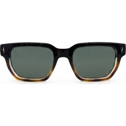 Enzo SZ8304 C4 Ανδρικά Γυαλιά Ηλίου Τετράγωνα Κοκάλινα Μαύρα με Πράσινο Φακό