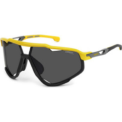 Carrera CA055S 4CW Ανδρικά Γυαλιά Ηλίου Μάσκα Κοκάλινα Μαύρα με Μαύρο Φακό