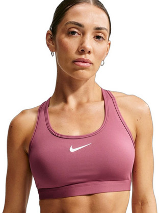 Nike Swoosh Αθλητικό Μπουστάκι με Μέτρια Στήριξη Ροζ DX6821-654