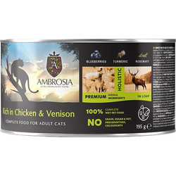 Ambrosia Adult Grain Free with Chicken, Venison & Blueberries 195gr
