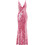 Mix & Match Serena Maxi Καλοκαιρινό Φόρεμα για Γάμο / Βάπτιση Αμπιγιέ & Παγιέτες Φούξια SS2624