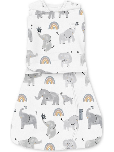Ingenuity SwaddleMe Arms Free Happy Elephant Πάνα Φασκιώματος Λευκή 17388