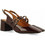 Gioseppo Γόβες Slingback Λουστρίνι με Χοντρό Χαμηλό Τακούνι Σοκολατί 73272