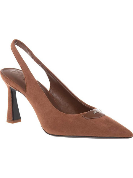 DKNY Γόβες Suede Slingback με Λεπτό Ψηλό Τακούνι Καφέ K3630256-WAL