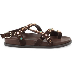 Tsakiris Mallas Γυναικεία Σανδάλια Suede Σοκολατί W401E0261-4Z4