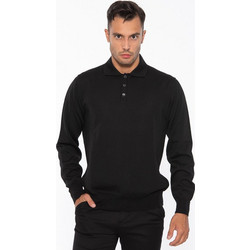 Uomo Ανδρική Μπλούζα Polo Μακρυμάνικη Μαύρη MS903A