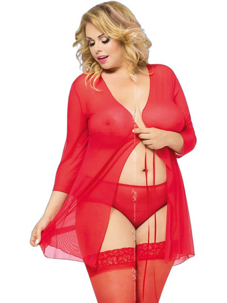 Softline Pola Sexy Babydoll See Through Κόκκινο 5906340734245