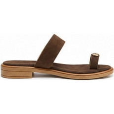 Fiore Γυναικεία Σανδάλια Suede Σοκολατί F18