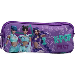 Must K-Pop Κασετίνα Βαρελάκι με 2 Θήκες Μωβ 587783