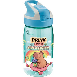 Laken Capybara Παιδικό Παγούρι Πλαστικό BPA Free με Καλαμάκι Γαλάζιο 450ml