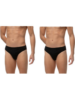 Minerva Ανδρικά Σλιπ Βαμβακερά Μαύρα 2Pack 90-24402