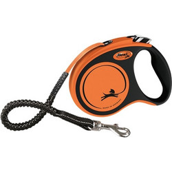 Flexi Extreme Πτυσσόμενο Λουρί Σκύλου έως 65kg 5m Μαύρο Πορτοκαλί