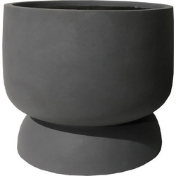 Supergreens Grigio S Γλάστρα Στρογγυλή Πήλινη Ανθρακί 30x28cm 8-0826-A