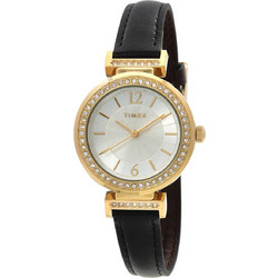 Timex Trend Γυναικείο Ρολόι με Μαύρο Δερμάτινο Λουράκι TW2W48900