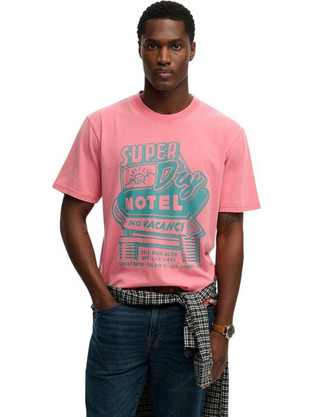 Superdry Ανδρικό Αθλητικό T-Shirt Ροζ M1012360A-2LP