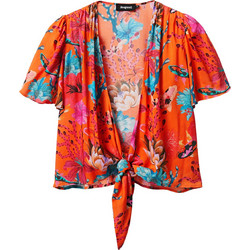 Desigual Amaranta Γυναικείο Καλοκαιρινό Crop Top Πορτοκαλί 22SWMW14-7010