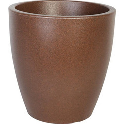 Plastona Nepheli Leather Γλάστρα Εσωτερικού Χώρου Στρογγυλή Πλαστική Καφέ 60x60cm 030NEPH60BR