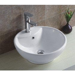 Inter Ceramic Επικαθήμενος Νιπτήρας Μπάνιου Στρογγυλός Πορσελάνης 46x17cm Λευκός ICB861
