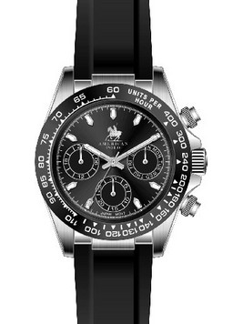 American Polo Apex Ανδρικό Ρολόι με Μαύρο Καουτσούκ Λουράκι APSBKBK111G