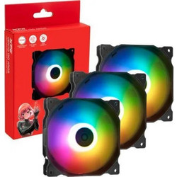 Adata Vento 120 Case Fan 120mm ARGB με Σύνδεση 3-Pin 3τμχ Black