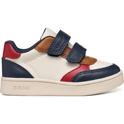 Geox Eclyper Παιδικά Sneakers Λευκά Μαύρα Καφέ B555LA000BCC1M4B