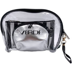 Verde 07-0265 Σετ Γυναικείο Νεσεσέρ Ταξιδίου 19x6x16cm Ασημί
