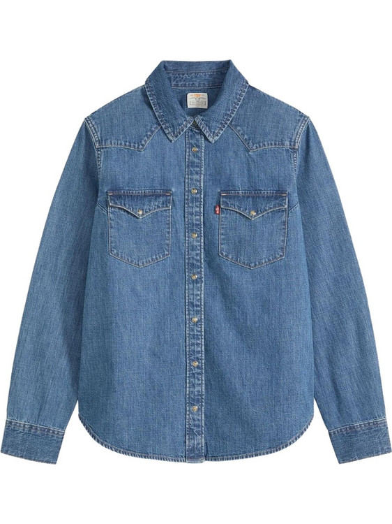 Levi's Μακρυμάνικο Γυναικείο Πουκάμισο Τζιν Mονόχρωμο Μπλε 007WT-0000